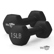 Wecare Fitness 15Lb Neoprene Dumbbell Pair - Sleek Black for Ultimate Workouts