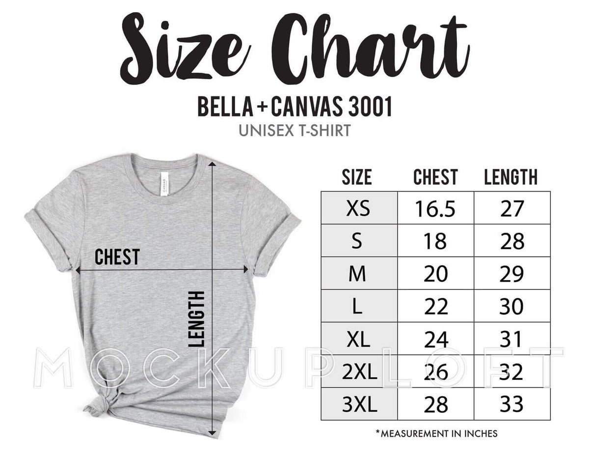 Size chart for Strength Is What We Gain From The Madness We Survive T-Shirt, showing sizes for this motivational graphic t-shirt.