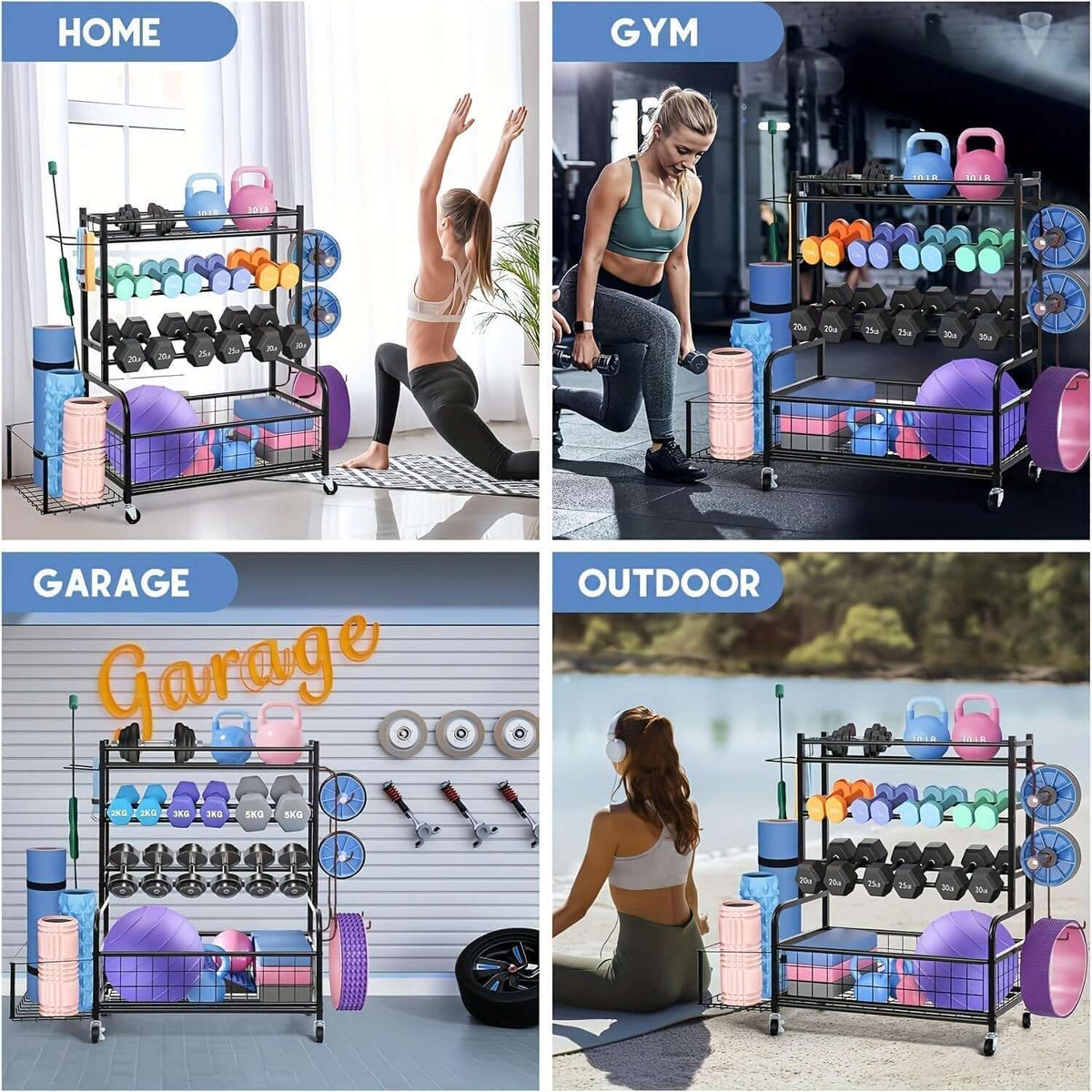 Double-Layer Iron Storage Rack for Sports Equipment product image 3