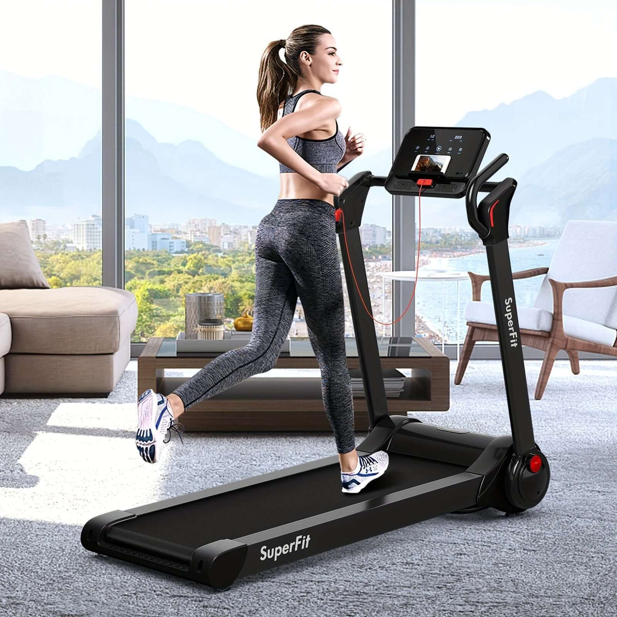 Folding Electric Treadmill 2.25HP - Black product image 5