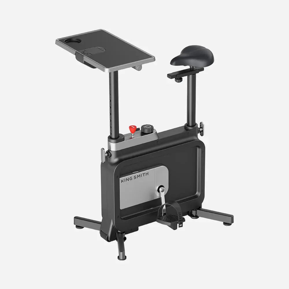 Fitness Essentials Walking Pad W1B foldable exercise bike with wheels, low noise motor, dual shock absorption, and 300lbs capacity.