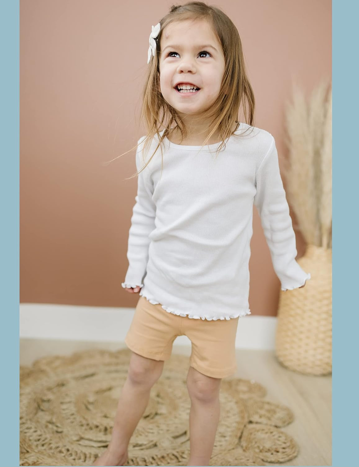 MY WAY toddler and girls bike shorts in a 3-pack, cotton and spandex, perfect for under dresses, dance, and cartwheels.