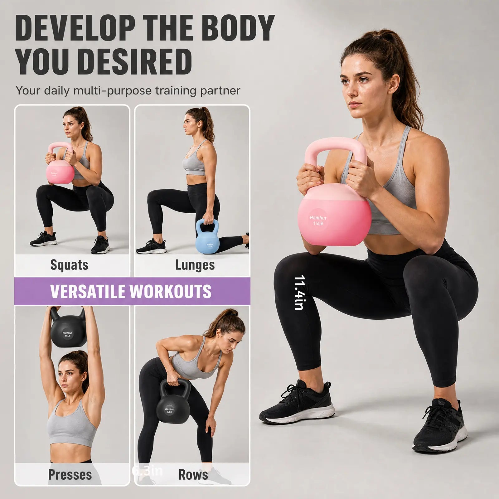 Soft Kettlebell with Handle - Home Gym Weight Training Equipment for Strength Conditioning, Core Training