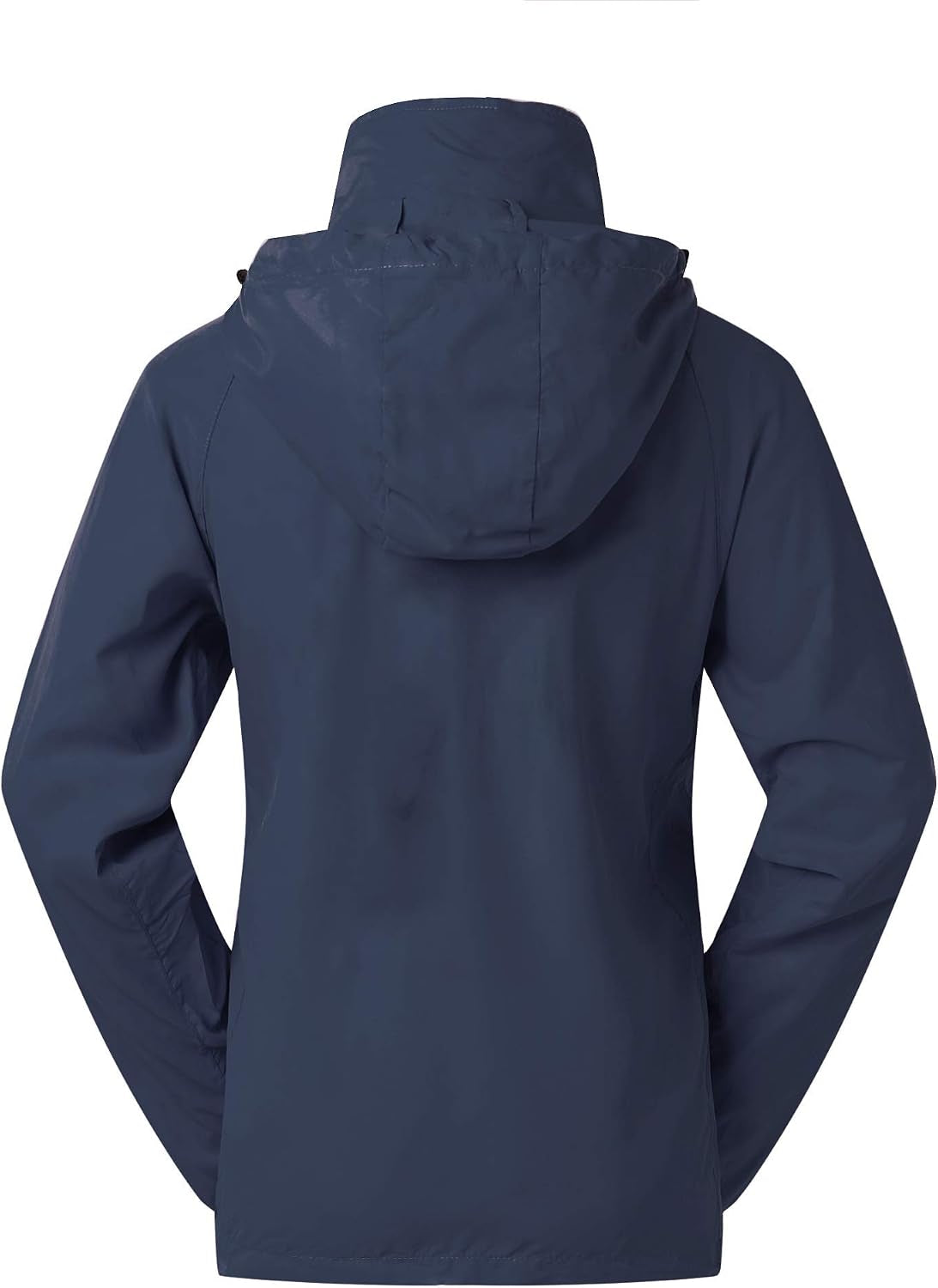 Women’s lightweight waterproof jacket by Spmor, packable windbreaker suitable for running and outdoor activities.