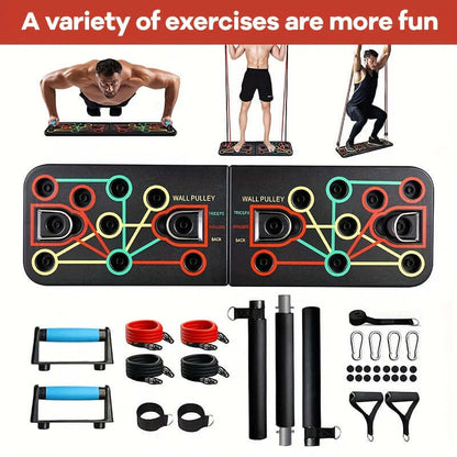 Push-Up Board Set with Resistance Bands-4