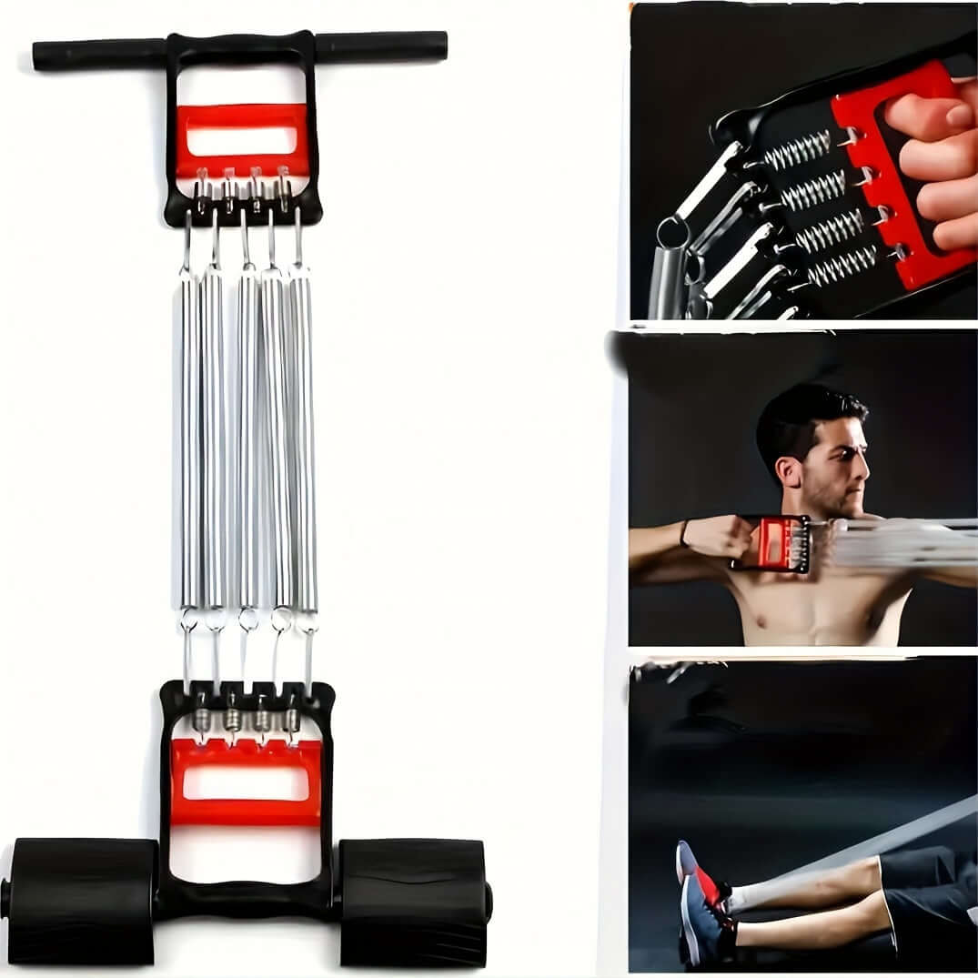 Multifunctional Spring Pedal Puller in action, showcasing adjustable fitness pedal puller for effective home workouts.