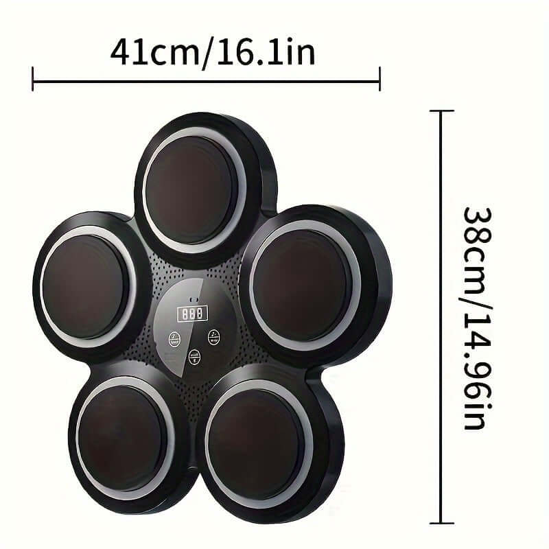 Wall-mounted electronic boxing training pad dimensions, perfect for home workouts and gym routines.
