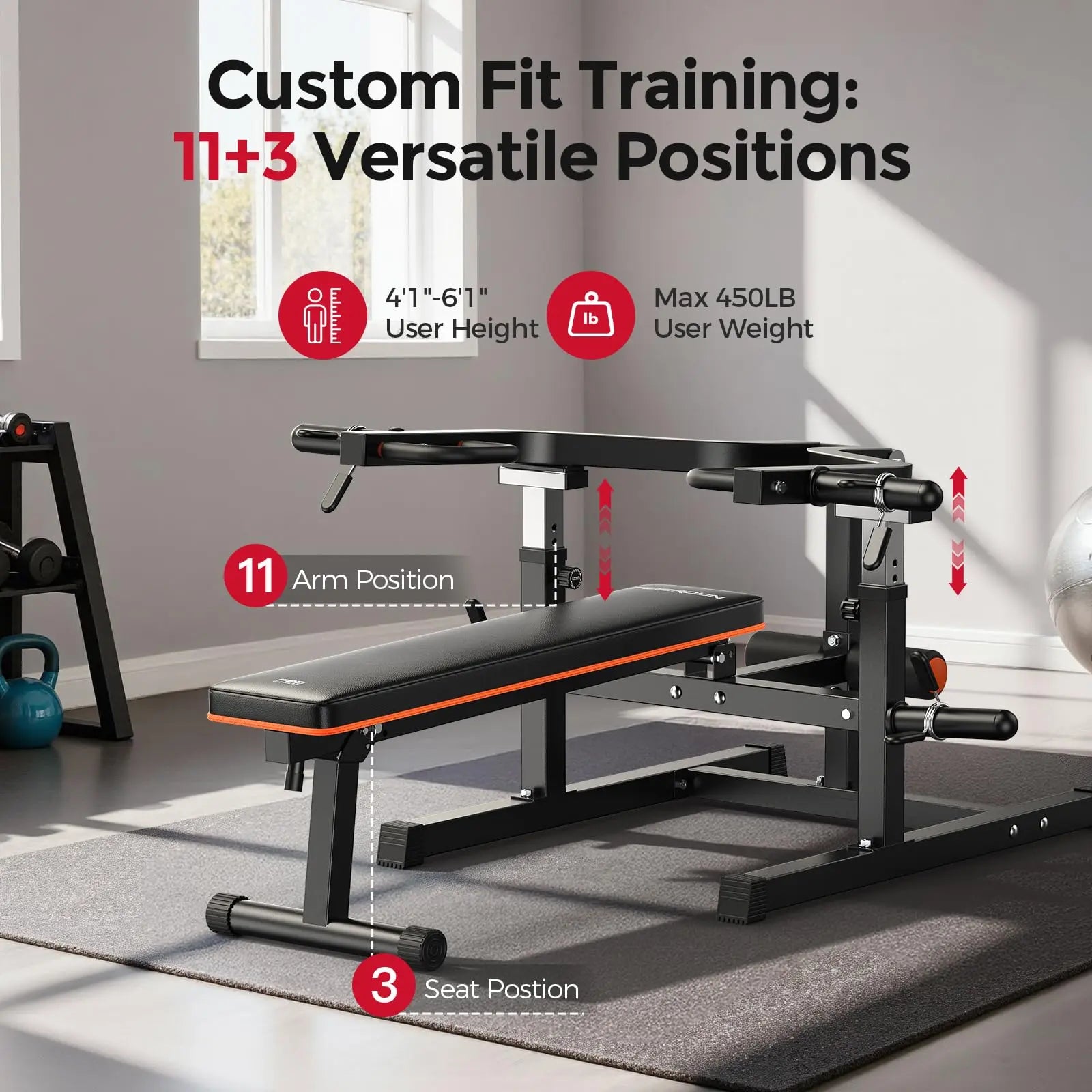 FED FITNESS SO2 Chest Press Machine, Heavy-Duty Bench Press Machine with 4-Level Adjustable Independent Converging Arms, Unique Adjust Bench Design, Chest Press Bench for Strength Training Equipment