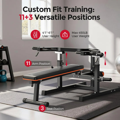 FED FITNESS SO2 Chest Press Machine, Heavy-Duty Bench Press Machine with 4-Level Adjustable Independent Converging Arms, Unique Adjust Bench Design, Chest Press Bench for Strength Training Equipment