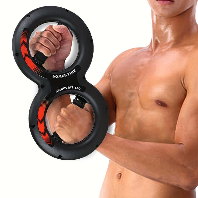 8-Shaped Arm Strength Trainer in use for effective wrist and forearm workouts.
