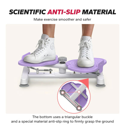 Fitness Essentials Merach Waist Twister Machine with resistance bands, abdominal shaper, and portable core workout equipment for women.