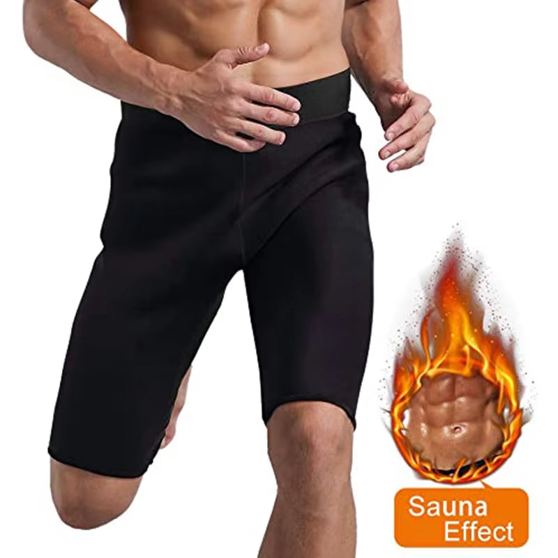 Men's High Waist Sauna Pants - Thermo Slimming Thigh Shaper & Tummy Control Shorts for Ultimate Body Sculpting