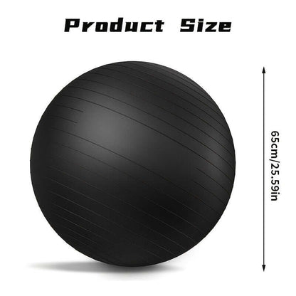 Heavy-Duty Explosion-Proof Yoga Ball With Air Plug And Pump(Black)-1