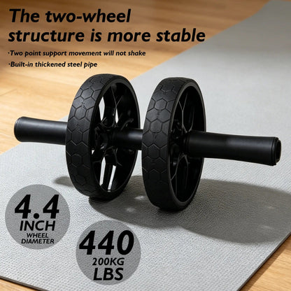 Fitness Essentials Soulyis elastic rope ab wheel with double wheels, resistance band, ergonomic handles, and elbow support for full-body training