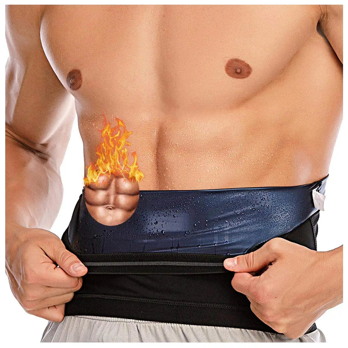 Premium men's sauna vest for weight loss shown on a fit model enhancing sweat and workout intensity.