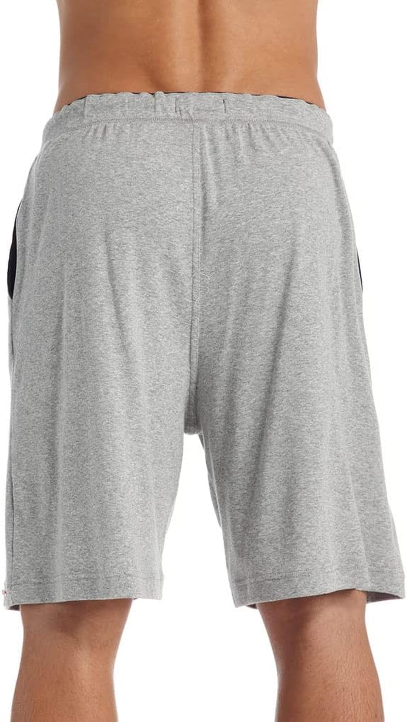 Nautica men's soft knit sleep lounge shorts with elastic waistband, comfortable and casual for relaxing or sleeping.