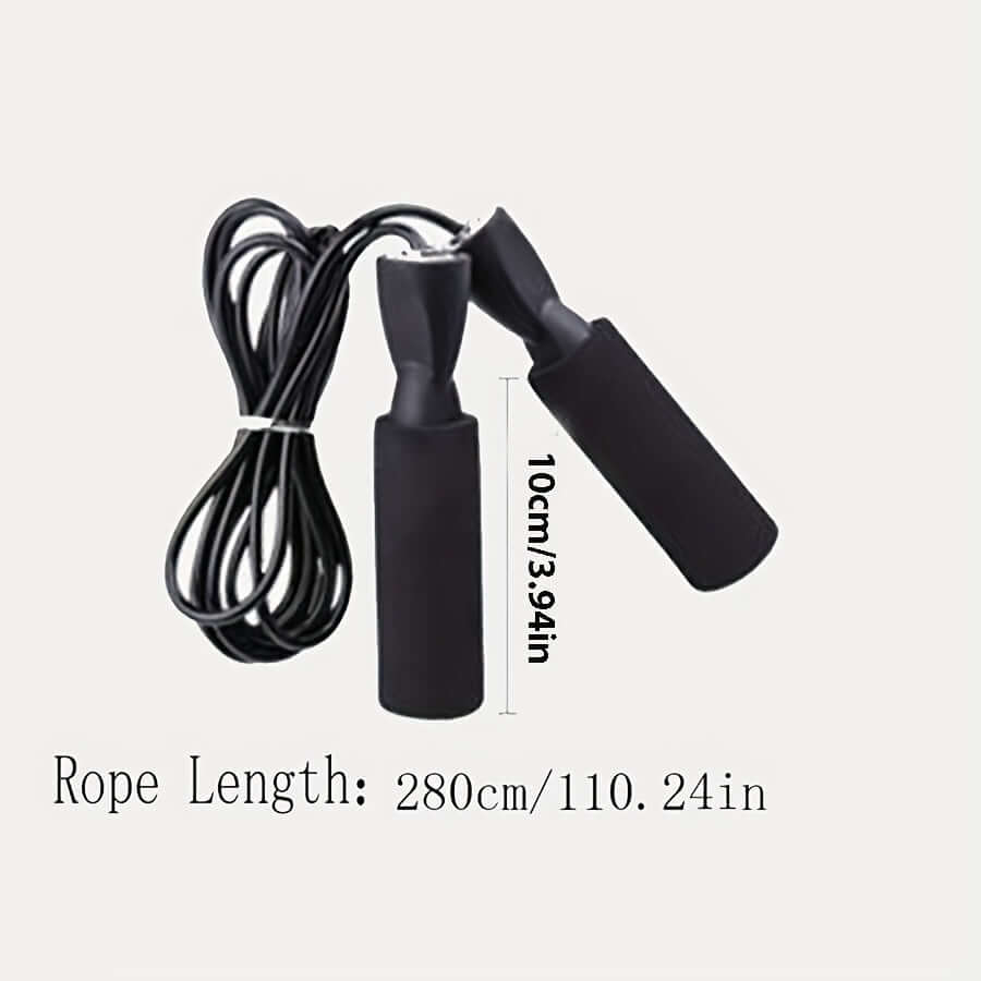 Home gym fitness equipment set jump rope with ergonomic handles, ideal for home workouts and fitness routines.