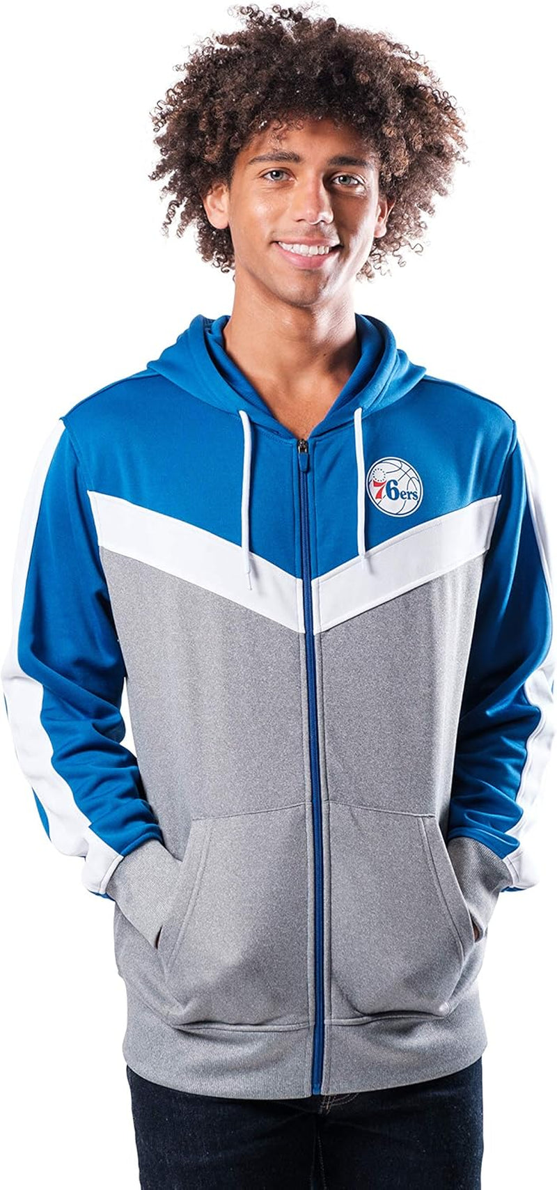 Ultra Game men's NBA full-zip hoodie sweatshirt with team logo, comfortable fit, and sporty design.