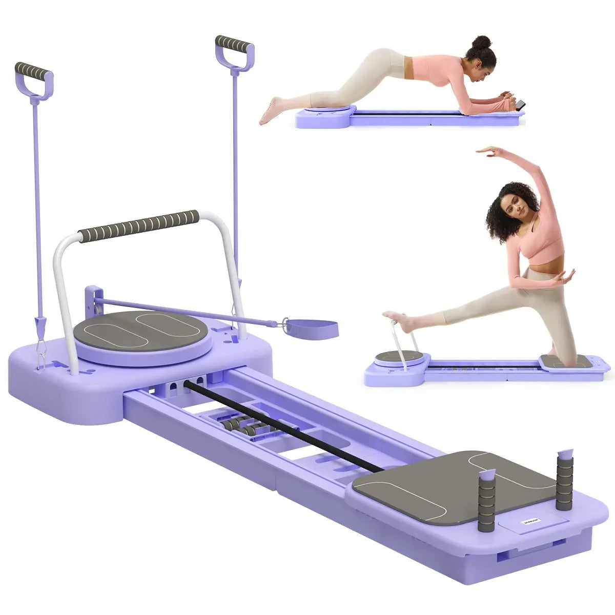 HOTWAVE Portable Pilates Reformer, 7-In-1 Pilates Board for Home Gym, Foldable Machine with High-Strength Steel Rails 440Lbs Max Capacity, Adjustable 20Lbs & 60Lbs Resistance Bands, Professional Full-Body Sculpting Equipment Summerwins Summerwins
