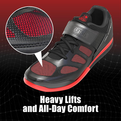 Nordic Lifting VENJA men's weightlifting shoes with heel support, grip sole, and stability for gym, squats, and strength training.