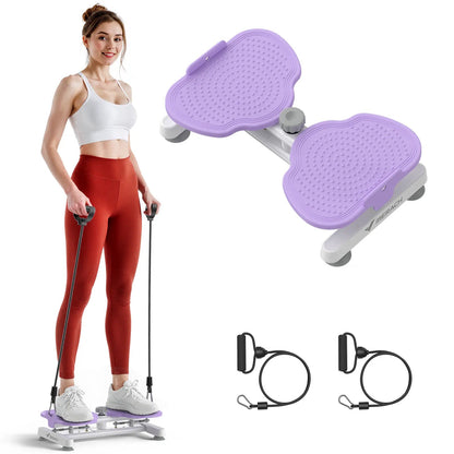 Fitness Essentials Merach Waist Twister Machine for women, portable core workout equipment with resistance bands for abdominal toning.