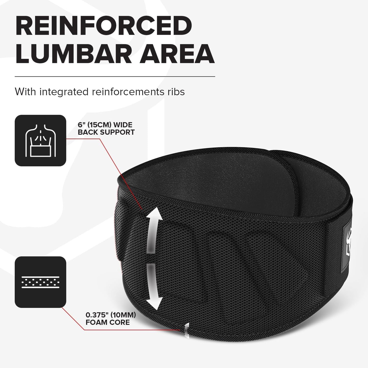 Iron Bull Strength 6-inch auto-lock weightlifting belt with back support, designed for men and women during fitness and powerlifting.