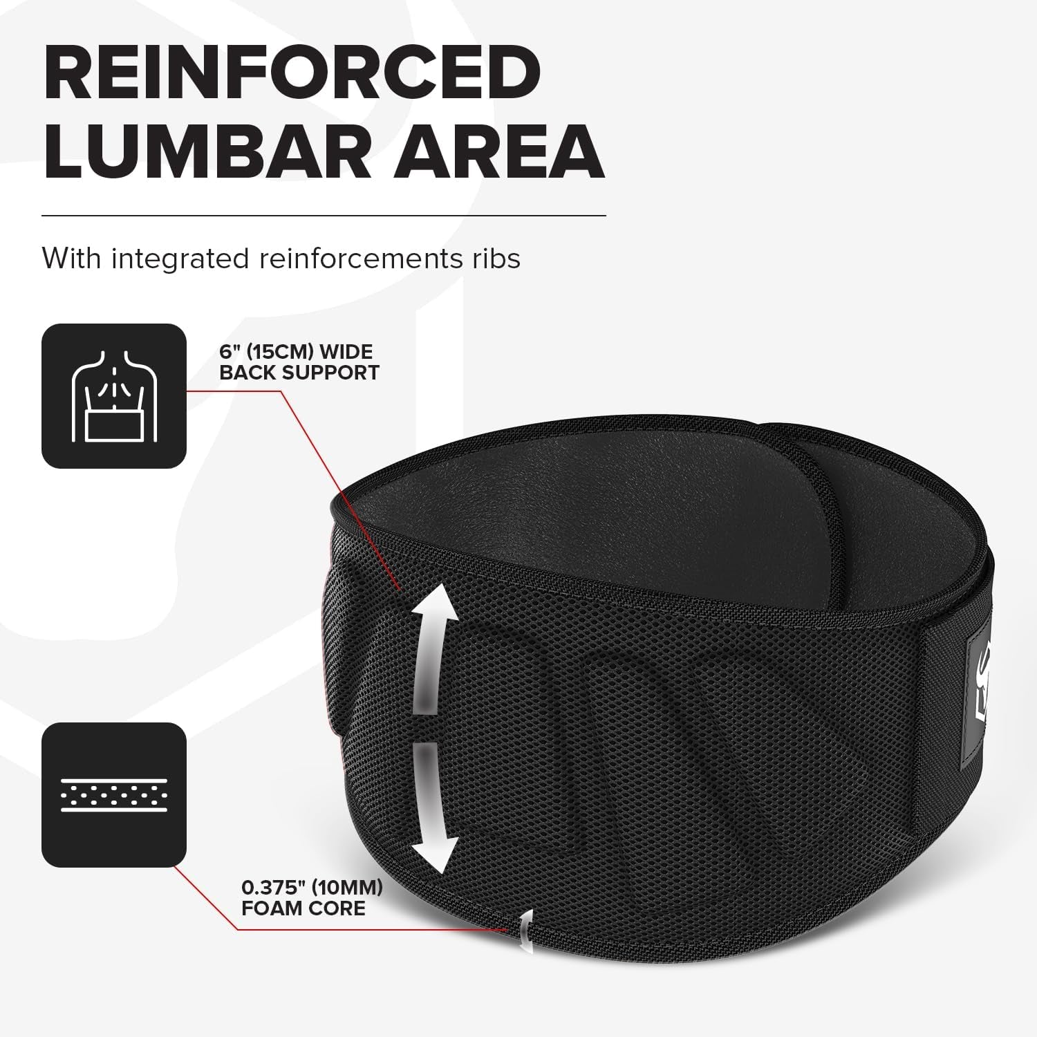 Iron Bull Strength 6-inch auto-lock weightlifting belt with back support, designed for men and women during fitness and powerlifting.