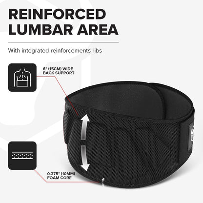 Iron Bull Strength 6-inch auto-lock weightlifting belt with back support, designed for men and women during fitness and powerlifting.