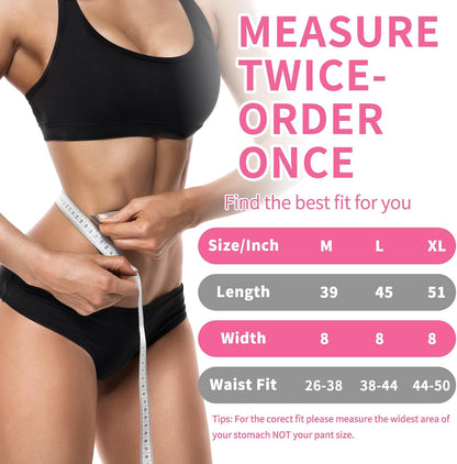 Guide to measure for unisex sweat waist trainer for fat loss, highlighting size options and fit information.