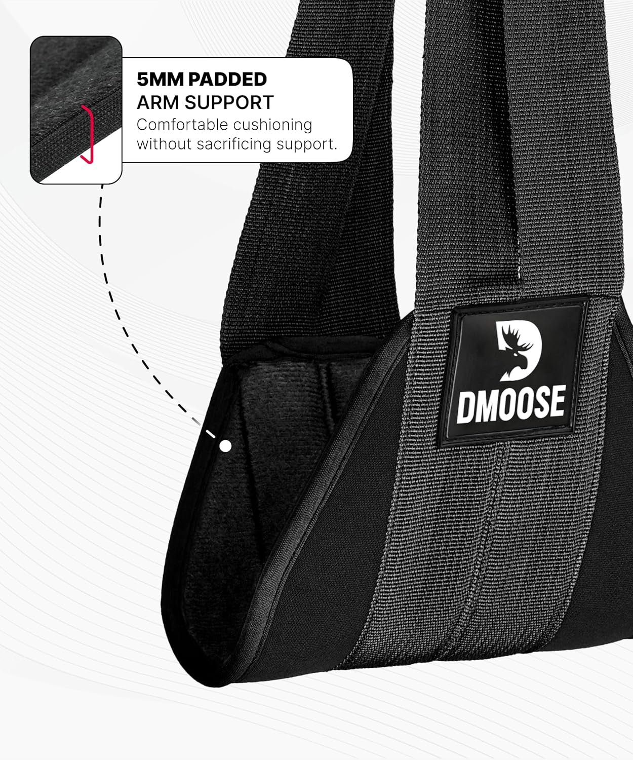 DMoose Fitness hanging ab straps with soft padding, steel carabiners, used for pull-ups, leg raises, and core strength training.