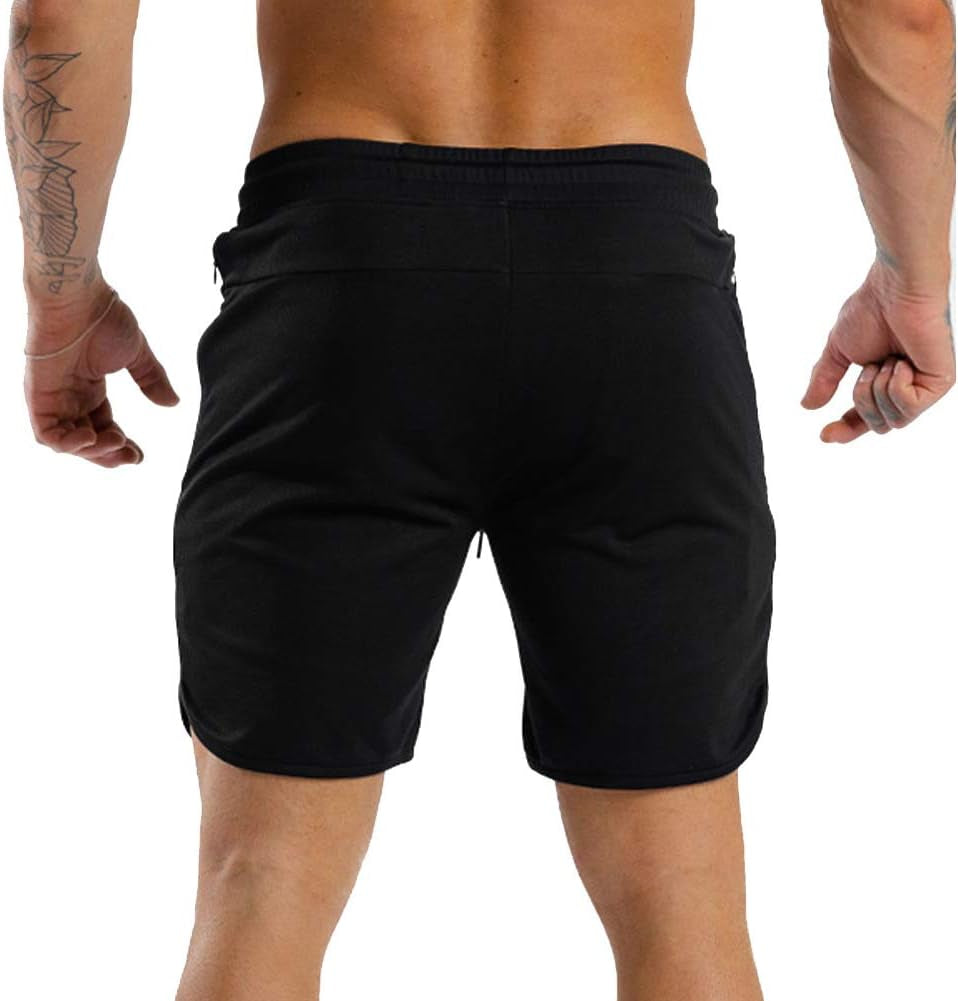 Wangdo men's 7-inch running shorts with zipper pocket, lightweight athletic shorts for gym and outdoor running activities.