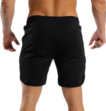 Wangdo men's 7-inch running shorts with zipper pocket, lightweight athletic shorts for gym and outdoor running activities.