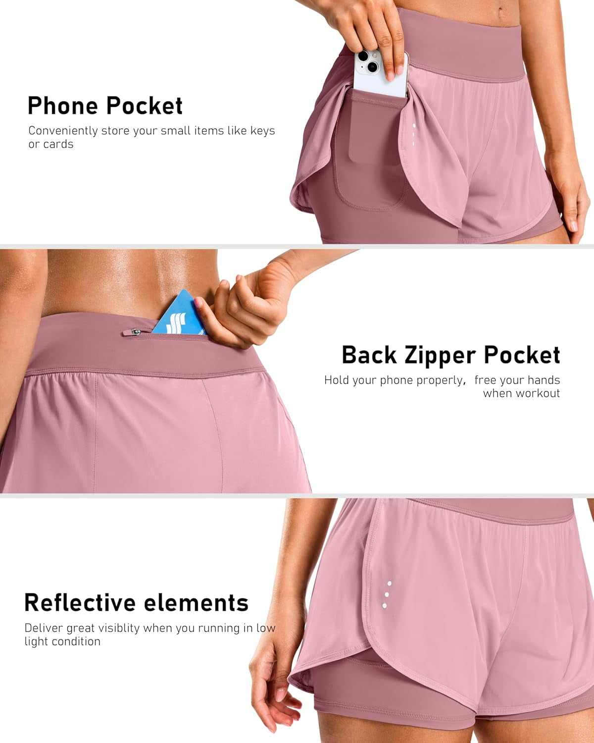 Soothfeel women's high-waisted running shorts with zipper pocket, athletic gym and yoga spandex shorts for women.