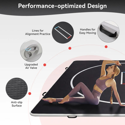 Inflatable wrestling mat, 10ft x 13ft, 4-inch thick PVC portable mat with circles, suitable for martial arts, Jiu Jitsu, BJJ, MMA, indoor or outdoor