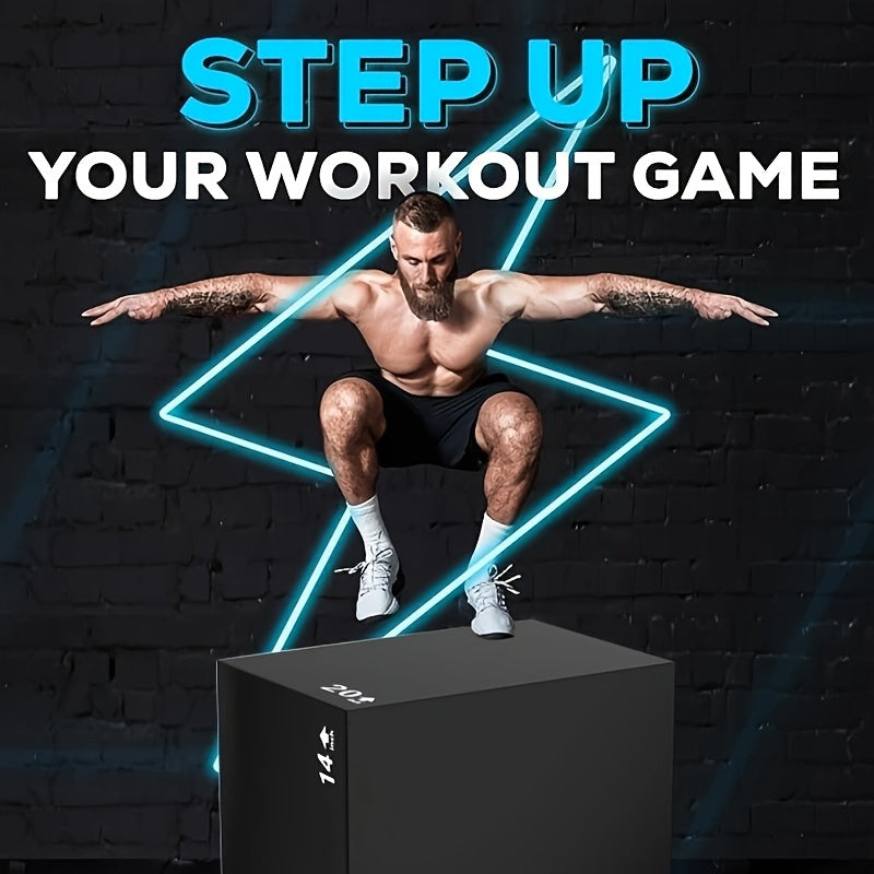 Athlete using the 3-in-1 PVC jump box for workout training, showcasing fitness and agility.
