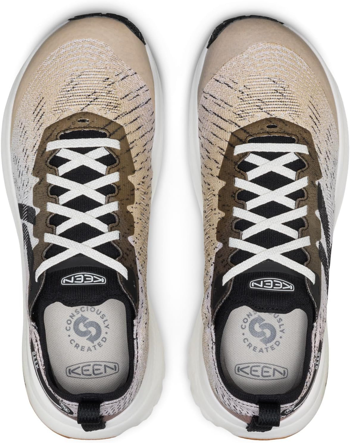 KEEN Seek trail running shoes in gray and black with rugged outsole and breathable mesh upper for outdoor running adventures.