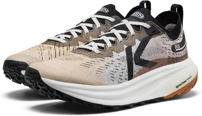 KEEN Seek trail running shoes in black with rugged outsole and breathable mesh upper for outdoor trail running.