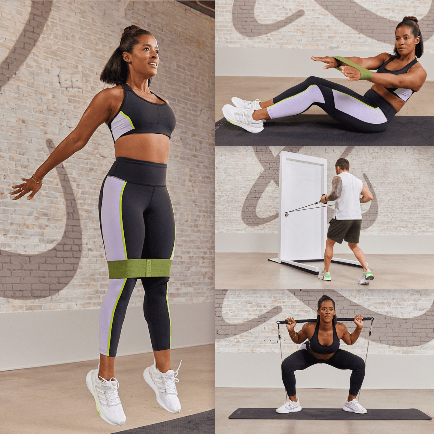 Chris Hemsworth home workout kit with resistance bands, attachments, 14-piece set, and 3-month membership for fitness training.