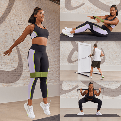 Chris Hemsworth home workout kit with resistance bands, attachments, 14-piece set, and 3-month membership for fitness training.