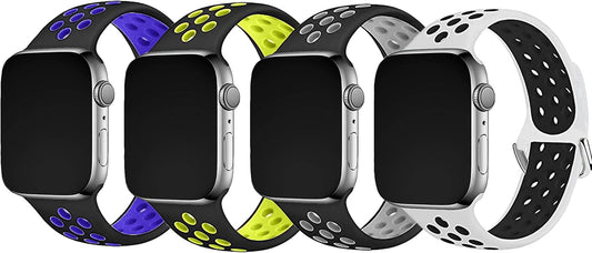 CMG 4-pack multicolor sport watch bands for 38mm to 44mm Apple Watch Series 6, 5, 4, 3, 2, 1, suitable for women and men