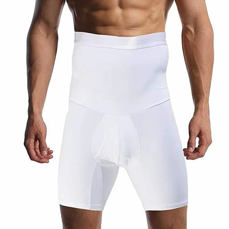 Men's sauna shorts for body sculpting, featuring high waist design for optimal tummy control and comfort during workouts.