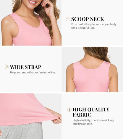Rosyline four-piece set of women's basic sleeveless tank tops, ideal for layering and everyday wear.