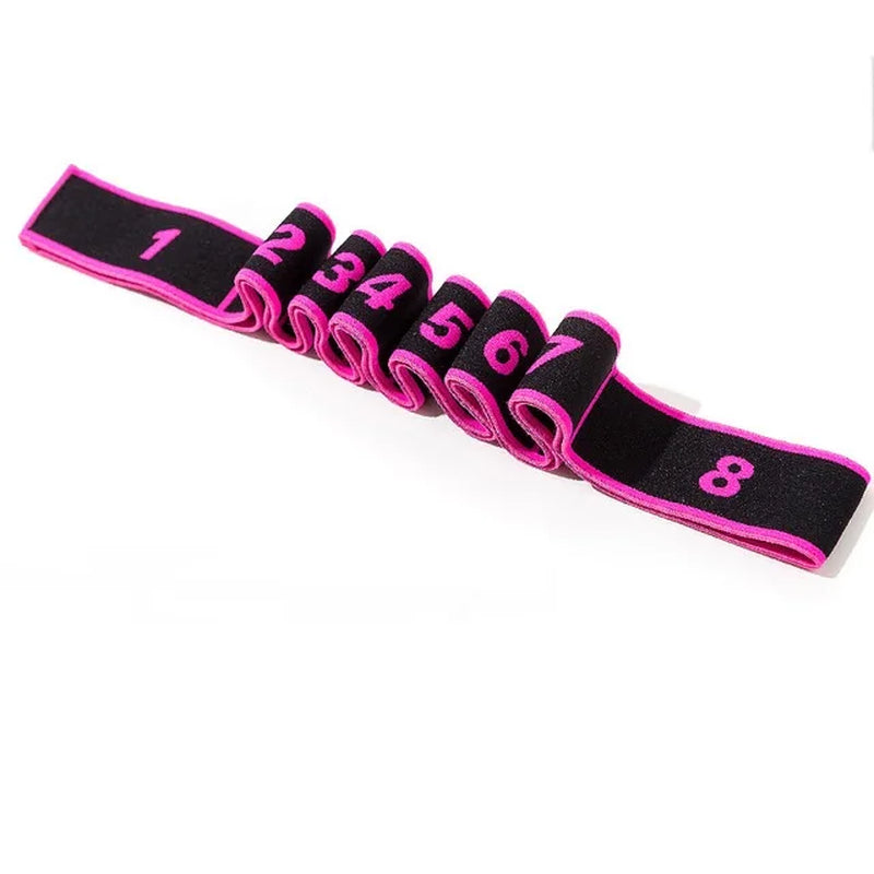 Fitness Essentials elastic yoga pull strap belt for stretching, Pilates, and fitness exercises, featuring a loop design for flexibility.