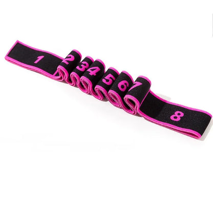 Fitness Essentials elastic yoga pull strap belt for stretching, Pilates, and fitness exercises, featuring a loop design for flexibility.