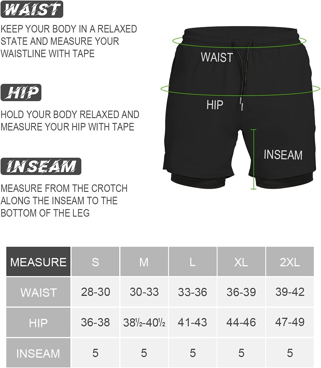 We1Fit men's 2-in-1 running shorts in black with quick-dry fabric and phone pockets, designed for athletic gym workouts.