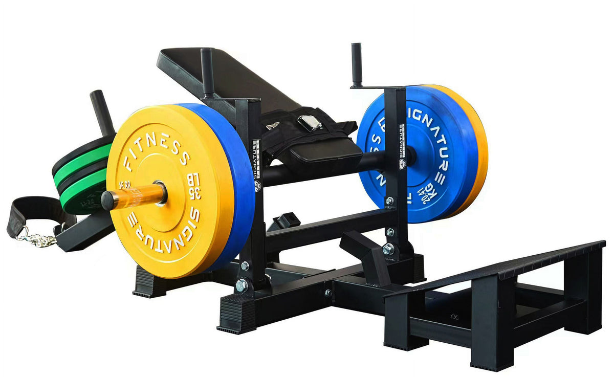 Maximize Your Glute Gains with the Signature Fitness Plate-Loaded Hip Thrust Machine - Sturdy Steel Frame, 176.37 lbs Capacity, Sleek Black Design