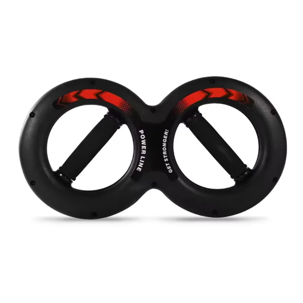 Black multifunctional hand gripper trainer for strength building and muscle development.