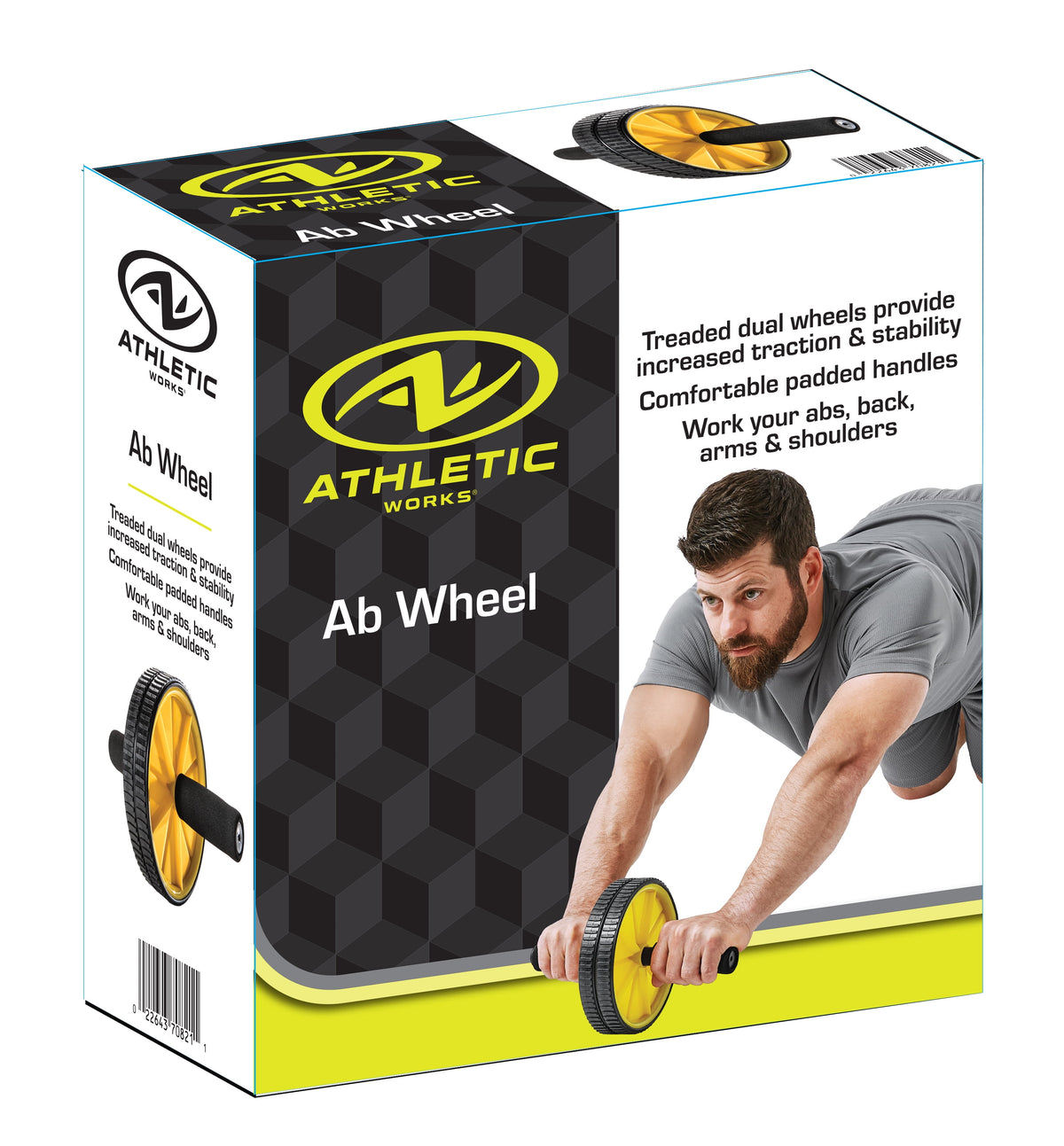 Athletic Works 7" Dual Ab Wheel - Ultimate Core Strength & Abdominal Trainer