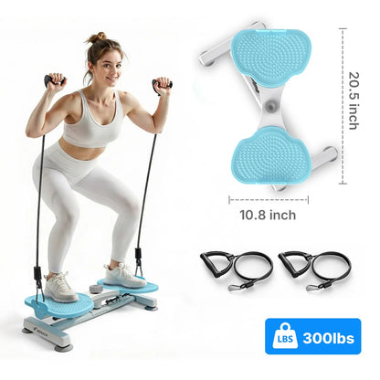 Fitness Essentials Merach Waist Twister Machine with resistance bands for core workout, abdominal toning, and aerobic exercise at home.
