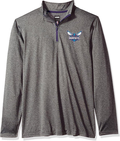 Ultra Game men's NBA quarter zip long sleeve T-shirt with super soft fabric, featuring team logos and a comfortable fit.